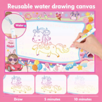 WOOPIE akvarelinių piešinių kilimėlis 2 viename XXL 100x70cm šviečia tamsoje - Image 2