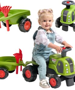 FALK Ride-on Claas 470 Arion Green su priekaba + smėlio rinkinys