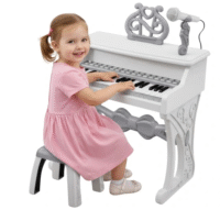 Klaviatūrinis vargonų pianinas vaikams, mikrofonas, 37 klavišai, MP3 įrašymas,