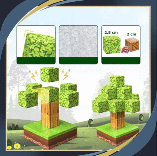 Magnetinės kaladėlės Minecraft 200vnt - Image 3