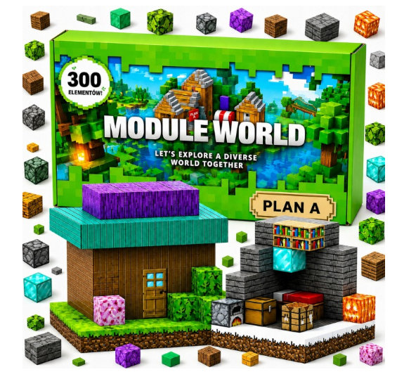 Minecraft magnetiniai konstruktoriai 300vnt