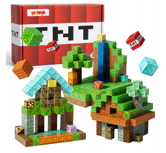 Magnetinės kaladėlės Minecraft 200vnt