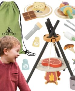 TOOKY TOY Medinis kempingas Židinys Maisto gaminimo rinkinys