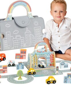 TOOKY TOY Mini City Set Nešiojamų krepšių rinkinys Automobiliai