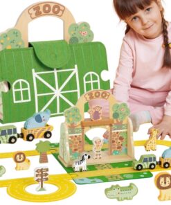 TOOKY TOY Mini ZOO Set Nešiojamų gyvūnų krepšių rinkinys