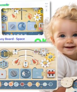 TOOKY ŽAISLAS Medinis Montessori Educational Board Astronaut Spaceship