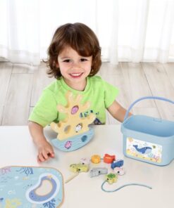 TOOKY ŽAISLAS Medinis jūrų žaislų rinkinys balansavimo bokšto žvejybos figūrėlės 23 vnt