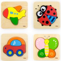 VIGA kūdikio pirmasis medinis dėlionės meškiukas