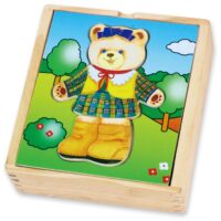 VIGA medinis loginis dėlionės žaisliukas meškiukui
