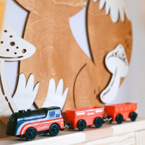 WOOPIE Electric Queue Set Locomotive Track Farm Animals 70 vnt.