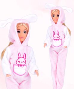 WOOPIE ROYAL Dolls Jumpsuits Pink Bunnies rinkinys