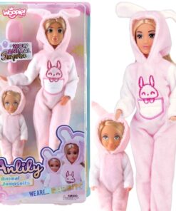 WOOPIE ROYAL Dolls Jumpsuits Pink Bunnies rinkinys
