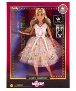 WOOPIE ROYAL Lėlė Lelija 30 cm Ilga Blondinė Plaukai Rožinė Suknelė Papuošalai