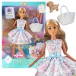 WOOPIE ROYAL Lėlė Lelija 30 cm Pavasario suknelė Aksesuarai Šuo Piknikas