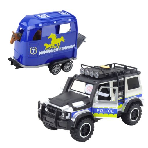 WOOPIE policijos bekelės automobilių komplektas su arklio priekaba
