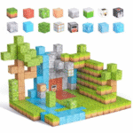 Didelis 3D magnetinių kaladėlių rinkinys „MineCraft“ 275 dalys