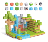 Didelis 3D magnetinių kaladėlių rinkinys „MineCraft“ 275 dalys