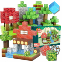 Minecraft magnetinių kaladėlių rinkinys 154vnt.