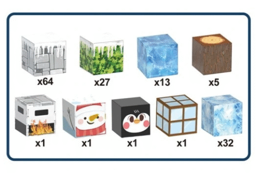 Minecraft žiemos magnetiniai konstruktoriai 145vnt - Image 3