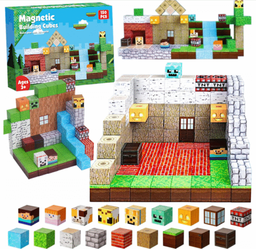 Magnetinės minecraft kaladėlės 150vnt - Image 2