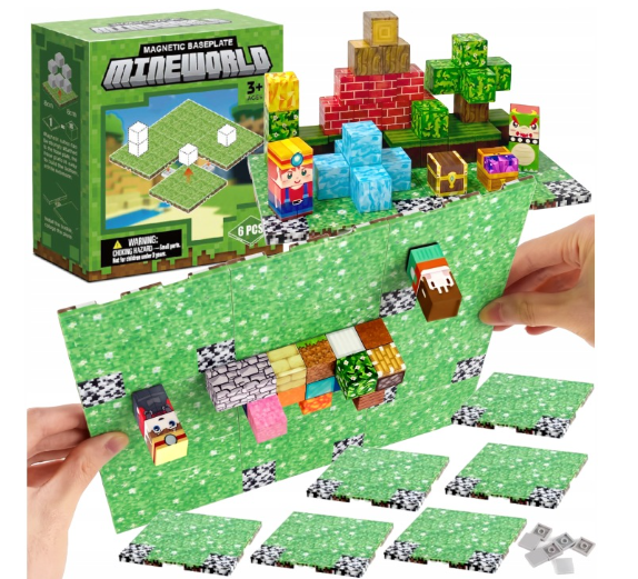Minecraft magnetinių kaladėlių pagrindas - žolė