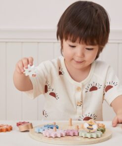 VIGA PolarB mediniai spalvingi Montessori pavarų ratai
