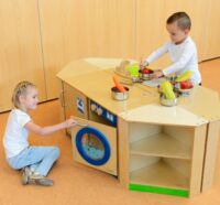 MASTERKIDZ Medinė kampinė virtuvės spintelė vaikams