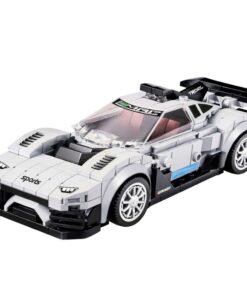 2in1 baltas sportinis automobilio ir roboto konstruktorius 320 vnt