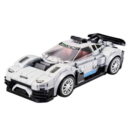 2in1 baltas sportinis automobilio ir roboto konstruktorius 320 vnt