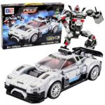 2in1 baltas sportinis automobilio ir roboto konstruktorius 320 vnt