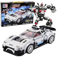 2in1 baltas sportinis automobilio ir roboto konstruktorius 320 vnt