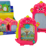 2in1 kišeninė piešimo ir žaidimų lenta Pink Dinosaur