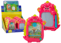 2in1 kišeninė piešimo ir žaidimų lenta Pink Dinosaur