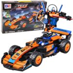 2in1 oranžinis lenktyninio roboto konstruktorius 322vnt