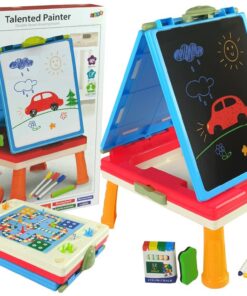 3in1 magnetinė–kreidinė lenta su žaidimų stalu