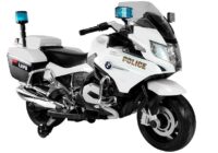 BMW baltas policijos motociklas – elektrinis vaikų motoroleris