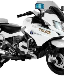 BMW baltas policijos motociklas – elektrinis vaikų motoroleris
