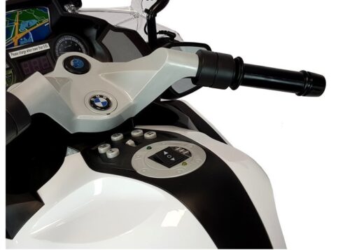 BMW baltas policijos motociklas – elektrinis vaikų motoroleris