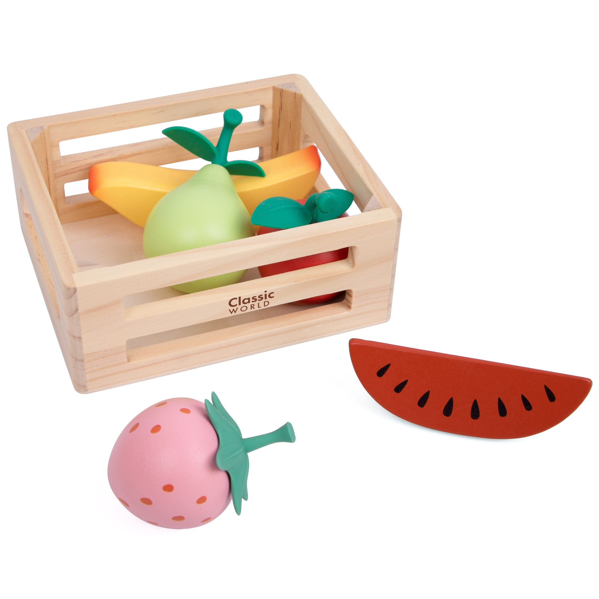 CLASSIC WORLD medinių vaisių rinkinys krepšelyje CLASSIC WORLD medinių vaisių rinkinys krepšelyje