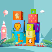 CLASSIC WORLD „Magic Box“ – edukacinė dėliojimo dėžutė–bokštas su kaladėlėmis