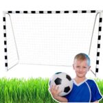 Dideli metaliniai treniruočių futbolo vartai 300×200×110 cm