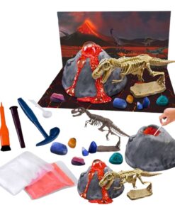 Edukacinis vulkano ir dinozaurų rinkinys mažajam chemikui