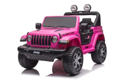 Elektrinis vaikiškas automobilis Jeep Wrangler Rubicon DK-JWR555 rožinės spalvos