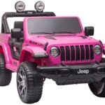 Elektrinis vaikiškas automobilis Jeep Wrangler Rubicon DK-JWR555 rožinės spalvos