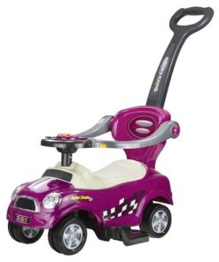 Kupė tipo rankiniu būdu valdoma važiuojama mašinėlė su tėvų rankena – violetinė
