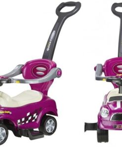 Kupė tipo rankiniu būdu valdoma važiuojama mašinėlė su tėvų rankena – violetinė