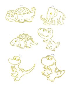 Kūrybinis vitražinių 3D dinozaurų raktų pakabukų rinkinys
