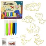 Kūrybinis vitražinių 3D dinozaurų raktų pakabukų rinkinys