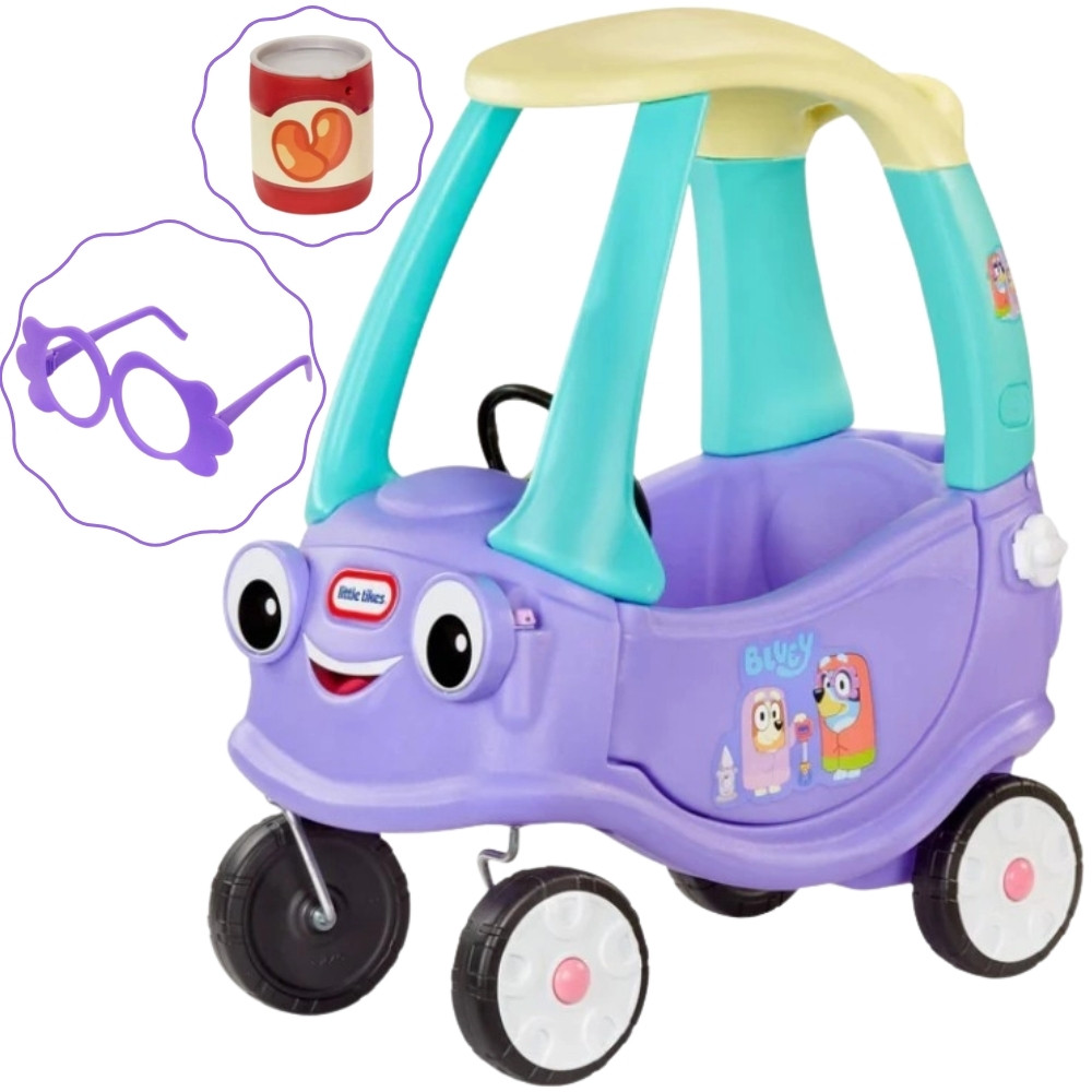 Little Tikes Cozy Coupe Bluey paspiriama mašinėlė Little Tikes Cozy Coupe Bluey paspiriama mašinėlė