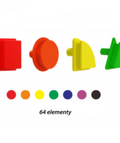 MASTERKIDZ 64 geometrinių formų kaiščių rinkinys STEM lentoms
